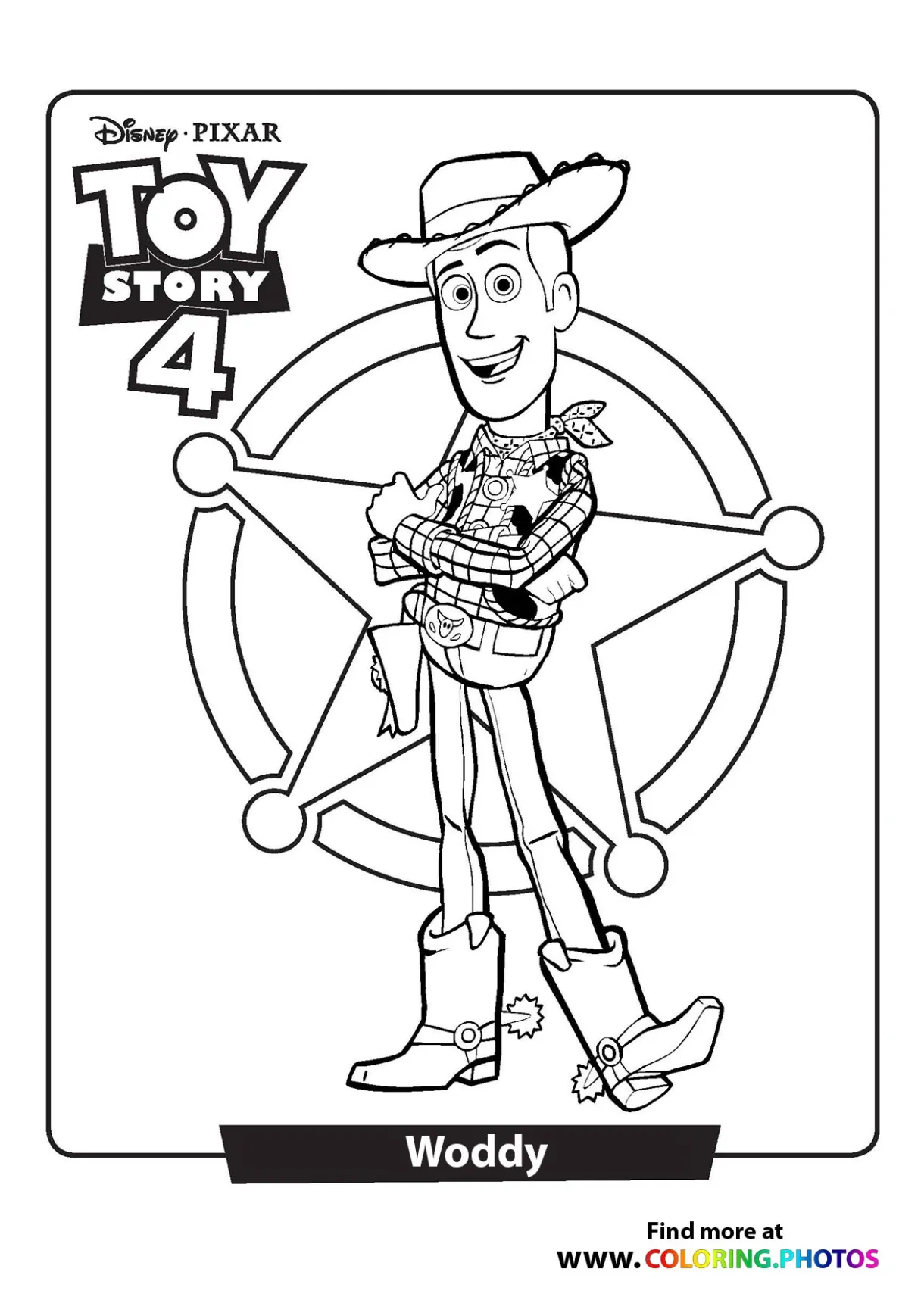 Toy story woody coloring pages for kids
