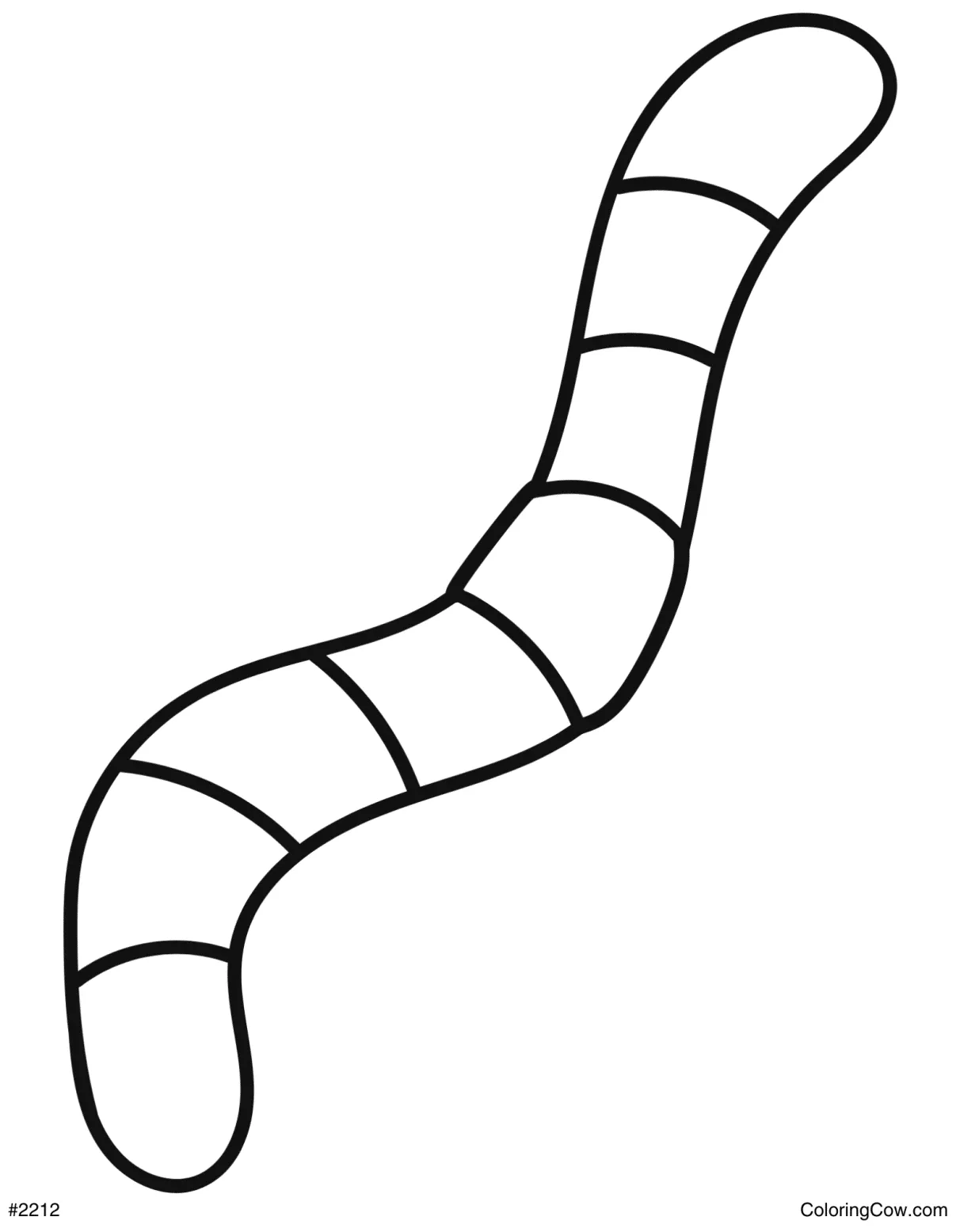 Worm coloring page