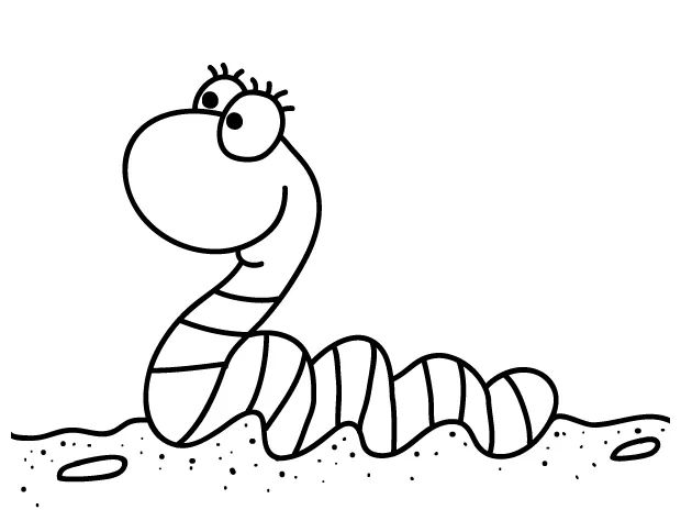 Printable worm coloring page