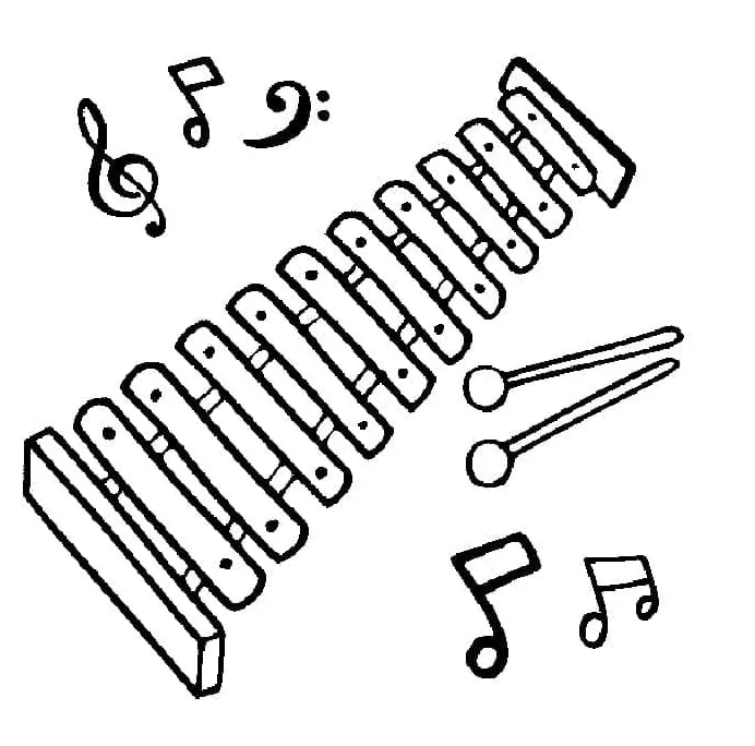 Xylophone coloring page download, print or color online for free