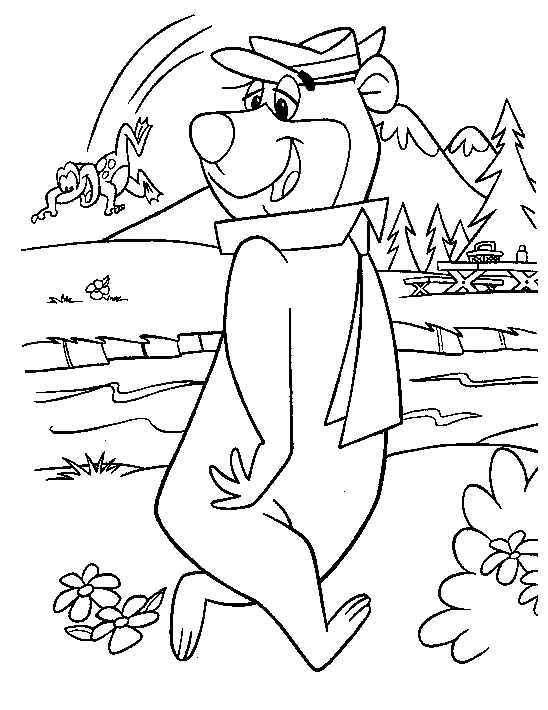 Yogi bear coloring page