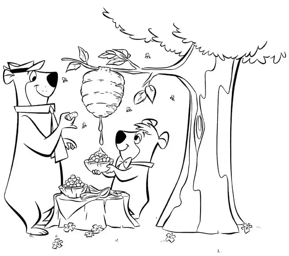 Yogi bear coloring page