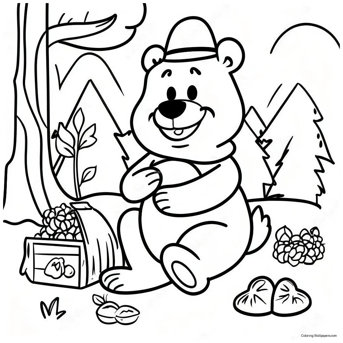 Yogi bear picnic coloring page 25083-19819