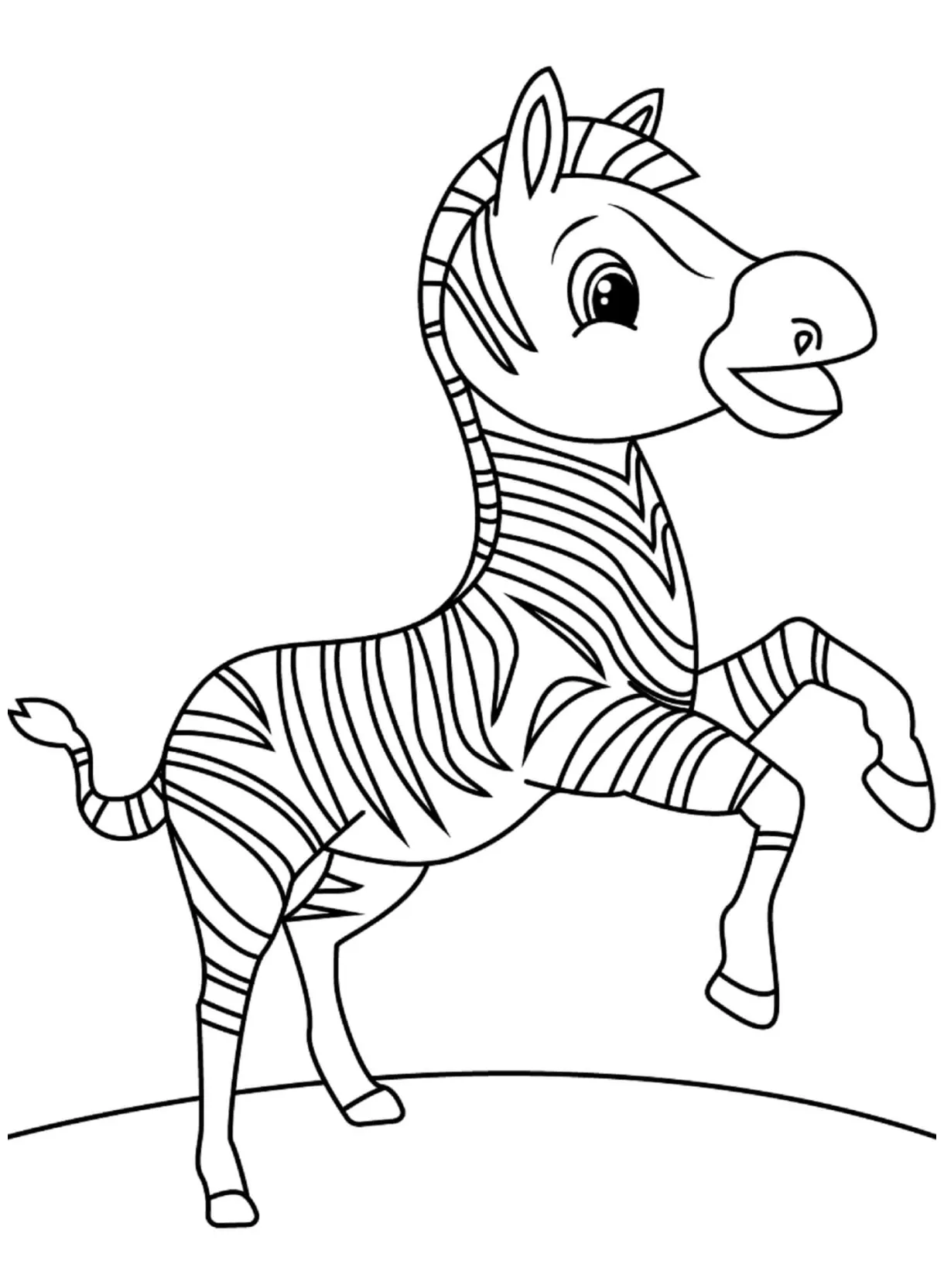 Zebra jumping coloring page download, print or color online for free