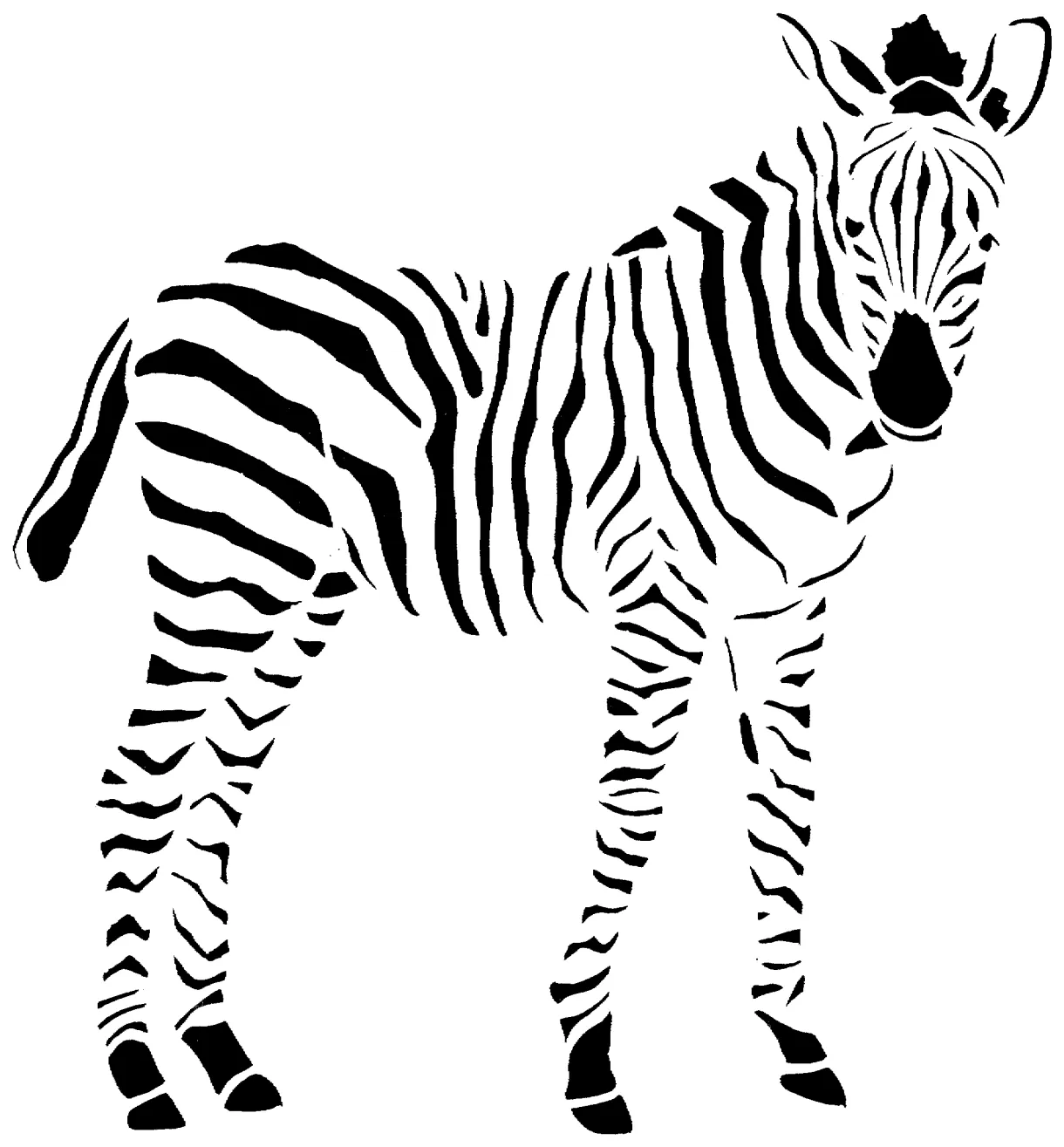 Zebra coloring pages without stripes