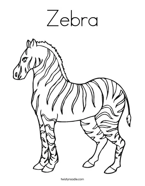 Zebra Coloring Page - Twisty Noodle