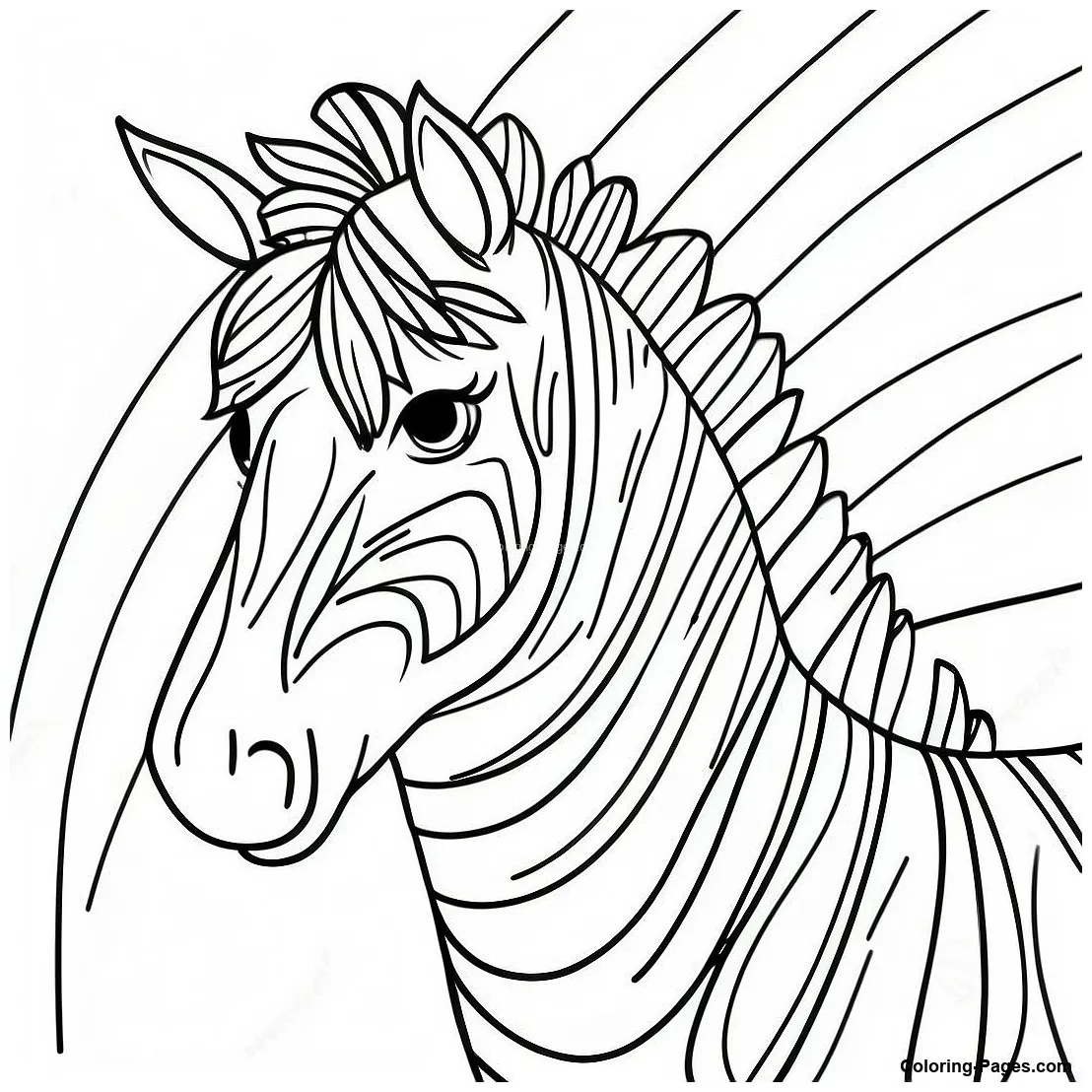 Elegant Zebra Stripes Coloring Page | Coloring-Pages.com