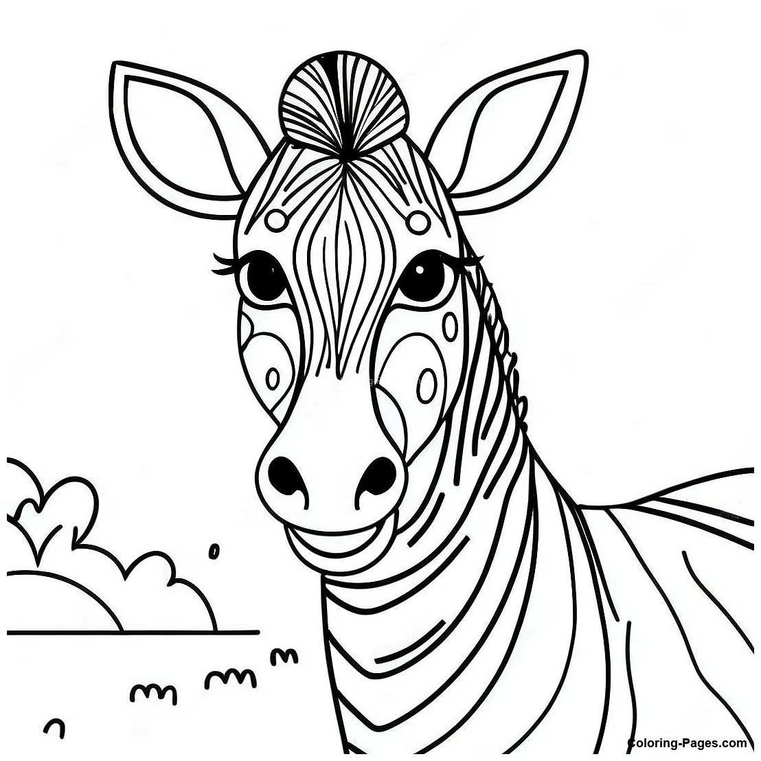 Elegant Zebra Stripes Coloring Page | Coloring-Pages.com