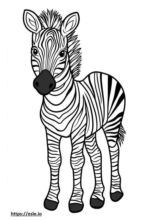 Zebra with no stripes coloring page