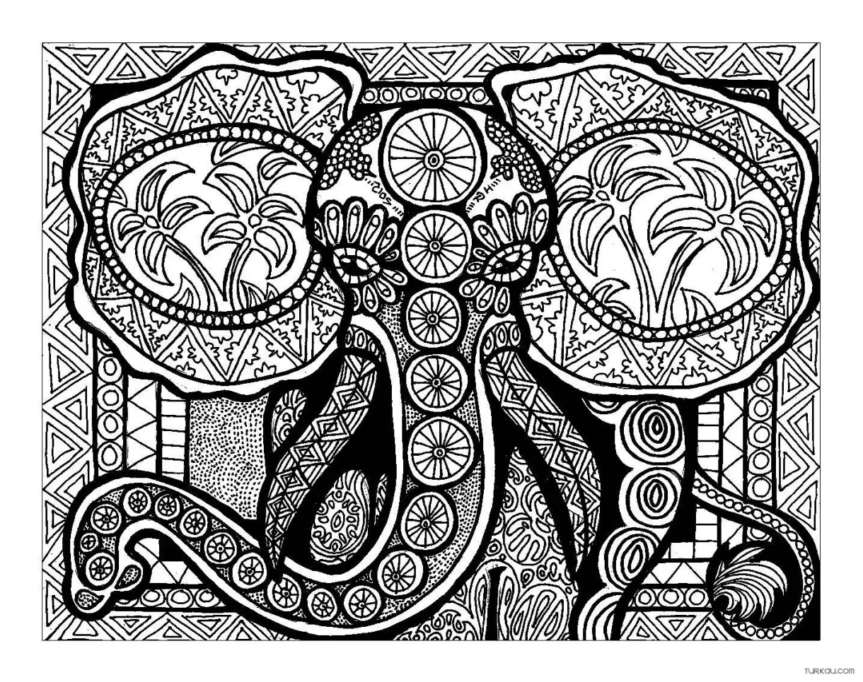 Zentangle tree coloring page » turkau