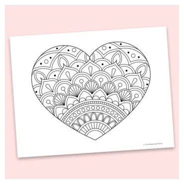 Zentangle Heart Coloring Page | Fun Family Crafts