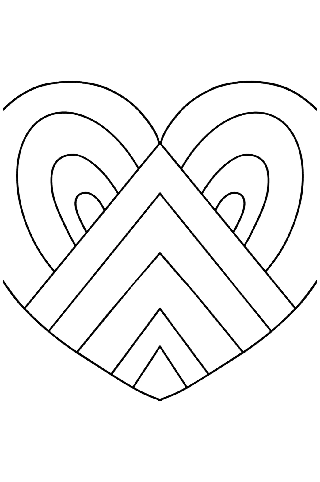 Zentangle heart coloring page ♥ Online and Print for Free!