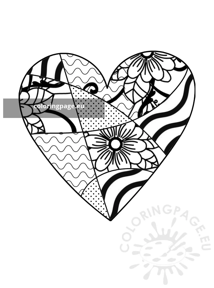 Zentangle heart | Coloring Page