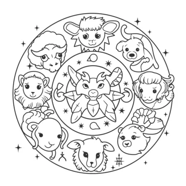 Zodiac coloring page png transparent s vector
