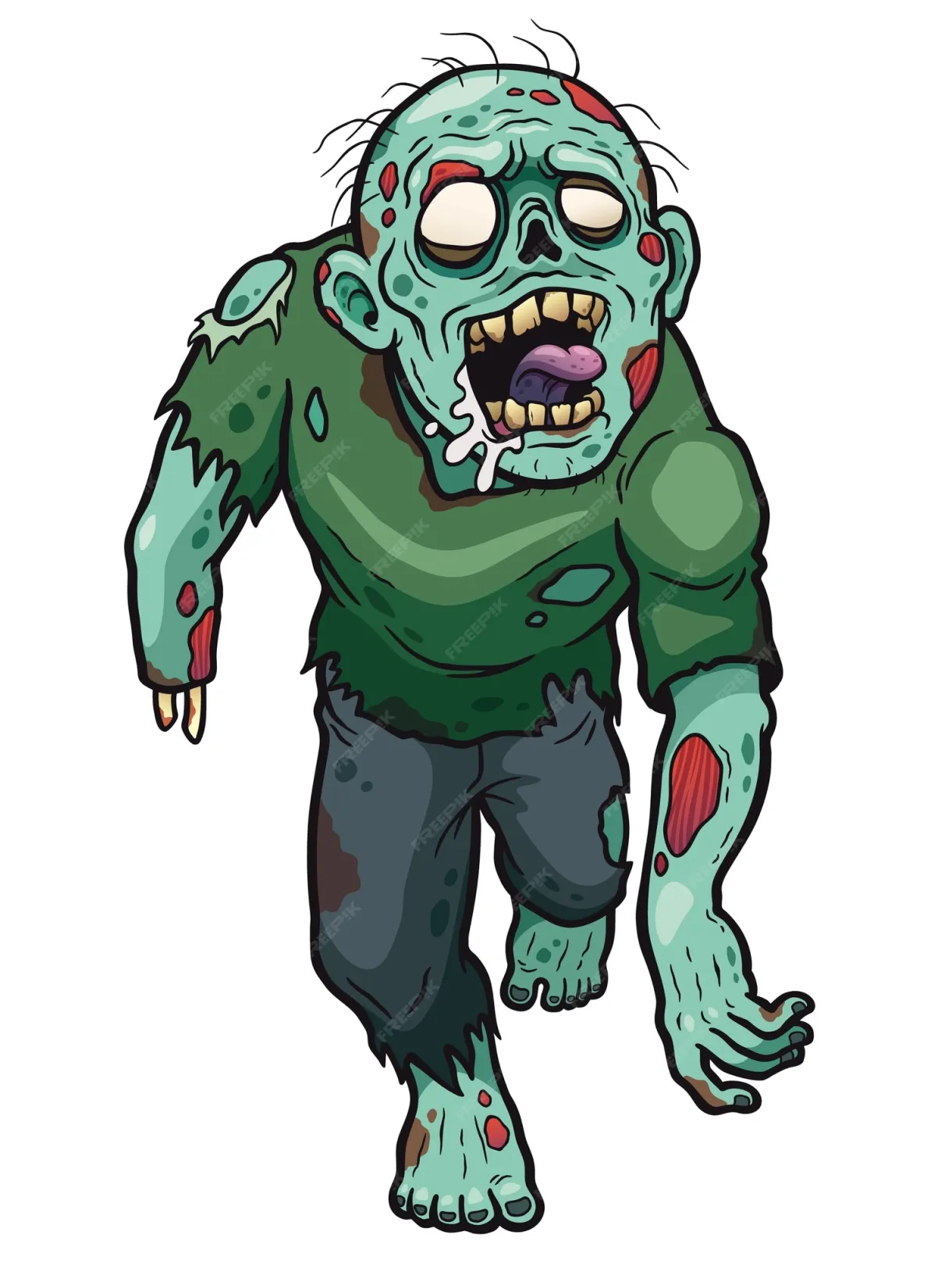 좀비 만화 프리미엄 벡터