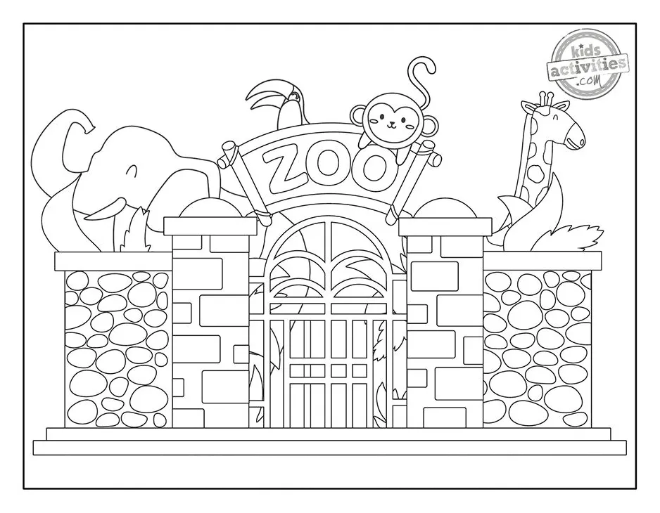 Free zoo animal coloring pages for kids