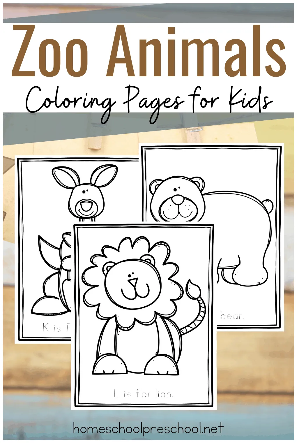 Printable zoo animal coloring pages for preschool