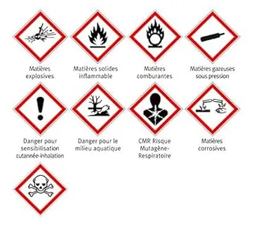 Brady 814023 étiquette sgh produits dangereux norme nf matière